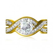 Diamond Ring in 18k Yellow Gold with certified Diamonds